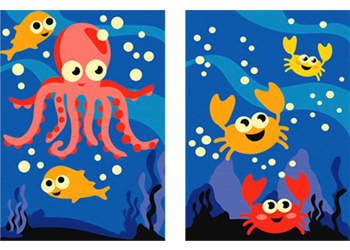 Malowanka po numerach dla dzieci "Na dnie oceanu"