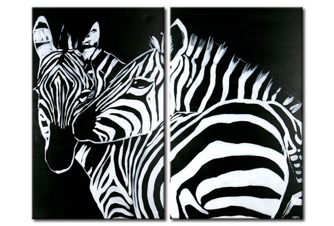 cuadro en blanco y negro animales cebras