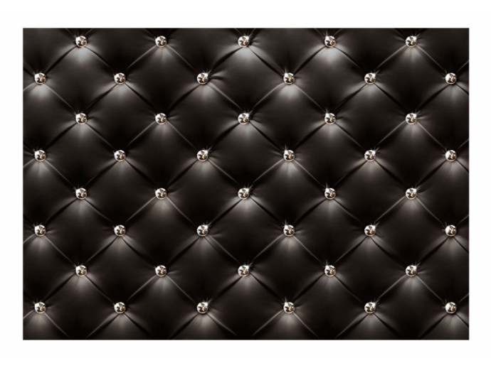 papel de pared negro acolchado para dormitorio glamour