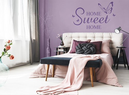 vinilo de pared mariposa dormitorio ultra violet