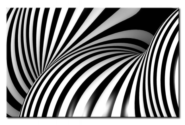 cuadro moderno en blanco y negro geometría simetría 3d