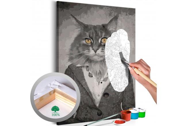 cuadro para pintar por números manualidades para adultos gato