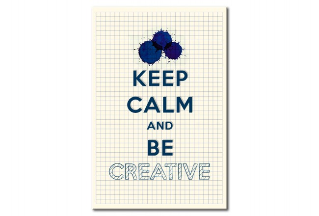 cartel de chapa para el estudio keep calm frase de motivación creatividad