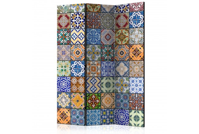 biombo único mosaico ornamentos de colores