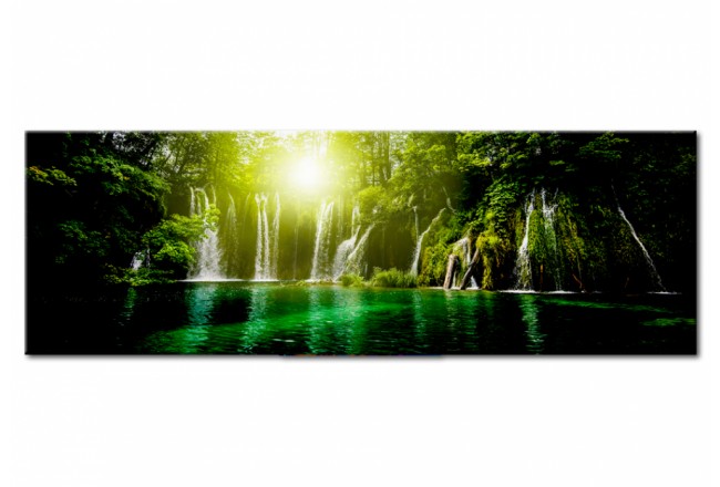 cuadro de vidrio acrílico jungla cascada